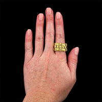 Roberto Coin 18K Yellow Gold Estate Appassionata Three Row Ring