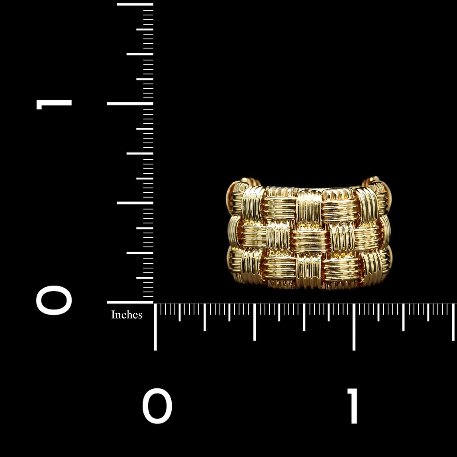 Roberto Coin 18K Yellow Gold Estate Appassionata Three Row Ring