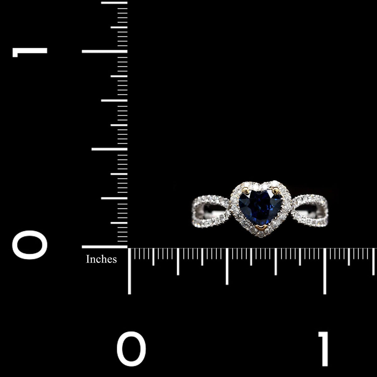 18K White Gold Estate Sapphire and Diamond Ring