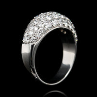 18K White Gold Estate Pave Dome Ring