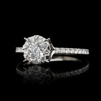 Memoire 18K White Gold Estate Diamond Bouquet Ring