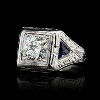 Vintage Belais 18K White Gold Estate Diamond Ring