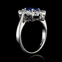 18K White Gold Estate Sapphire and Diamond Ring