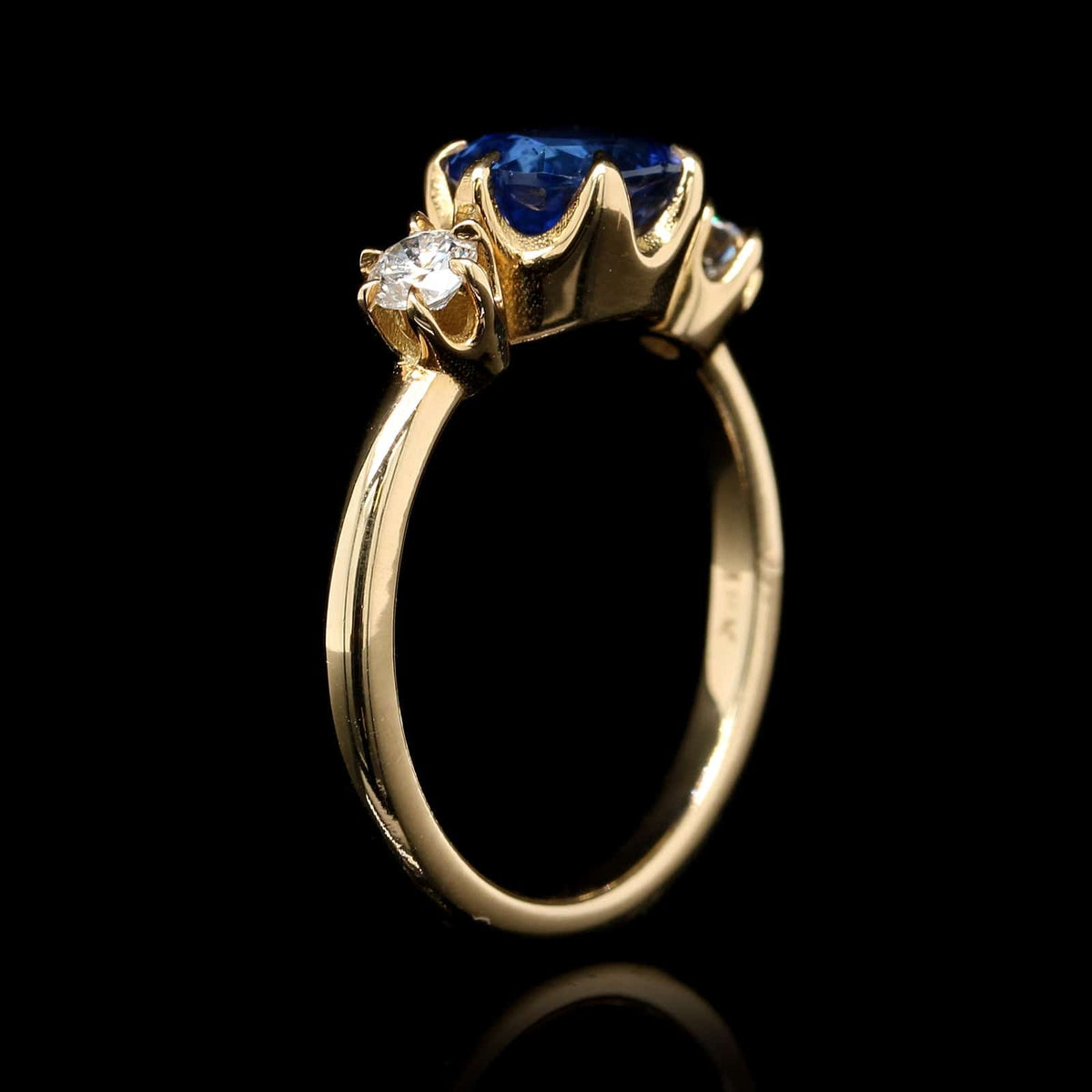 Alexis Kletjian 18K Yellow Gold Estate Sapphire and Diamond Ring