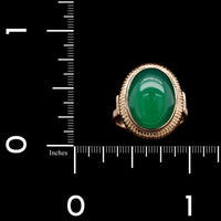 18K Rose Gold Estate Green Onyx Ring