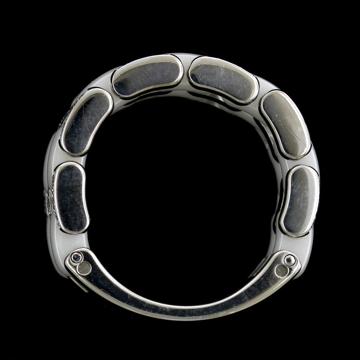 Chanel 18K White Gold Logo C Band Ring