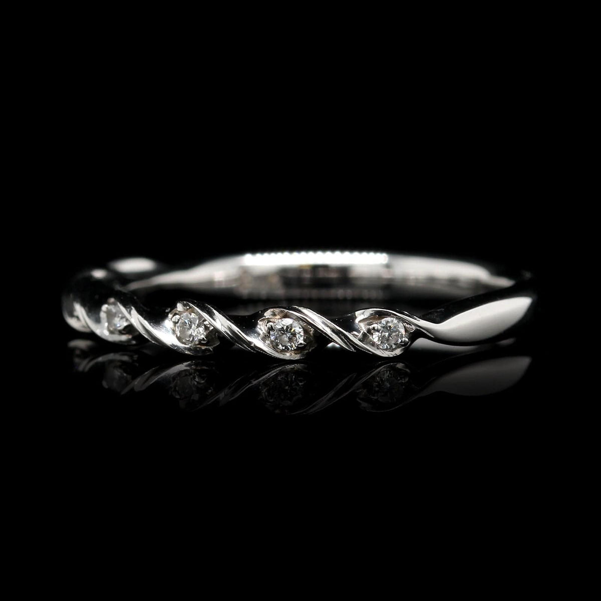 14K White Gold Estate Diamond Band