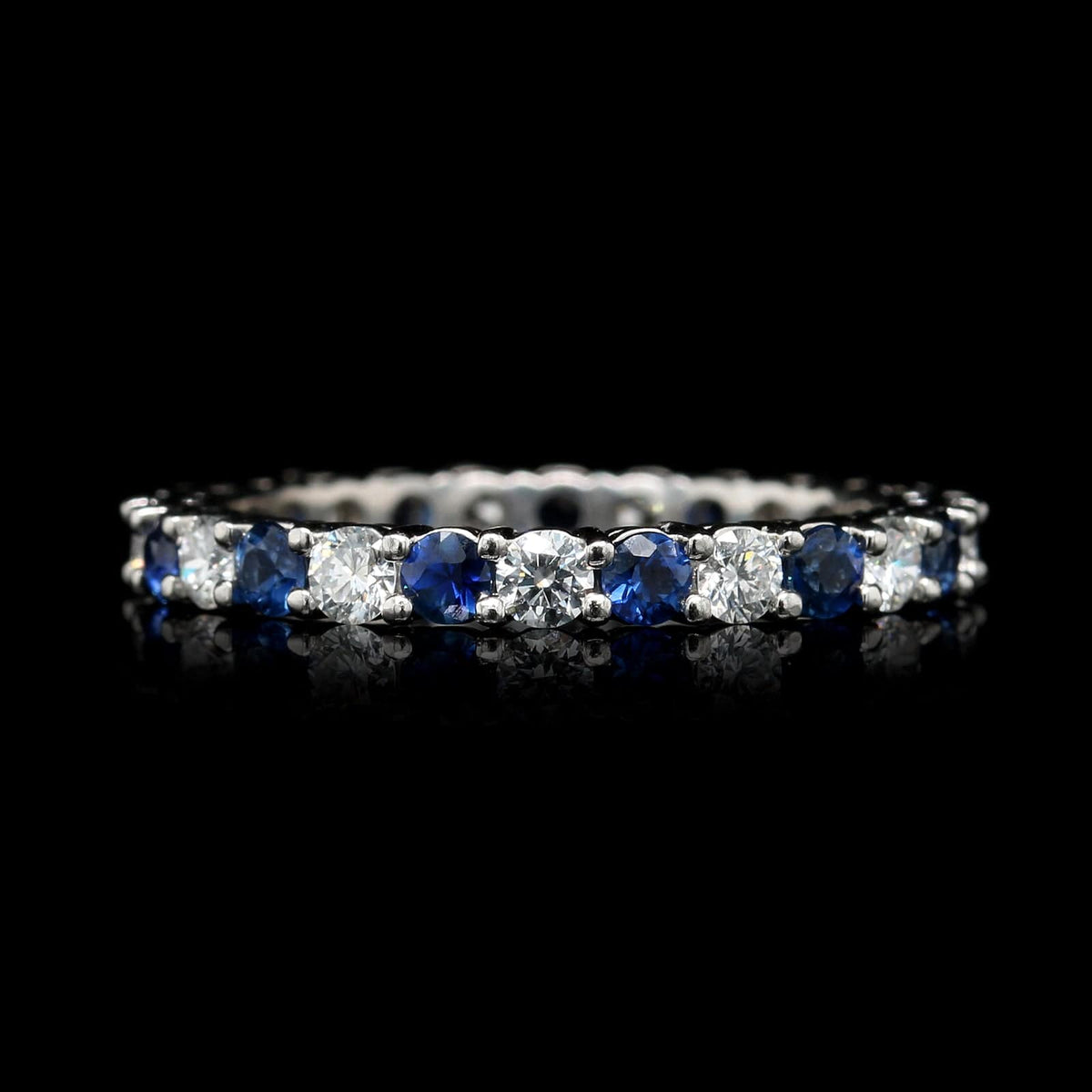 Platinum Sapphire and Diamond Eternity Band