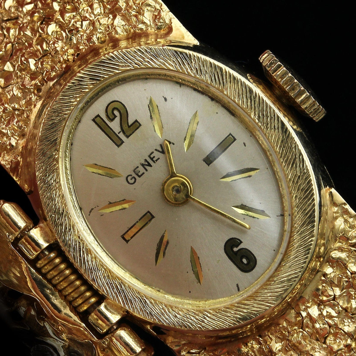 14K Yellow Gold Estate Diamond Covered Wristwatch