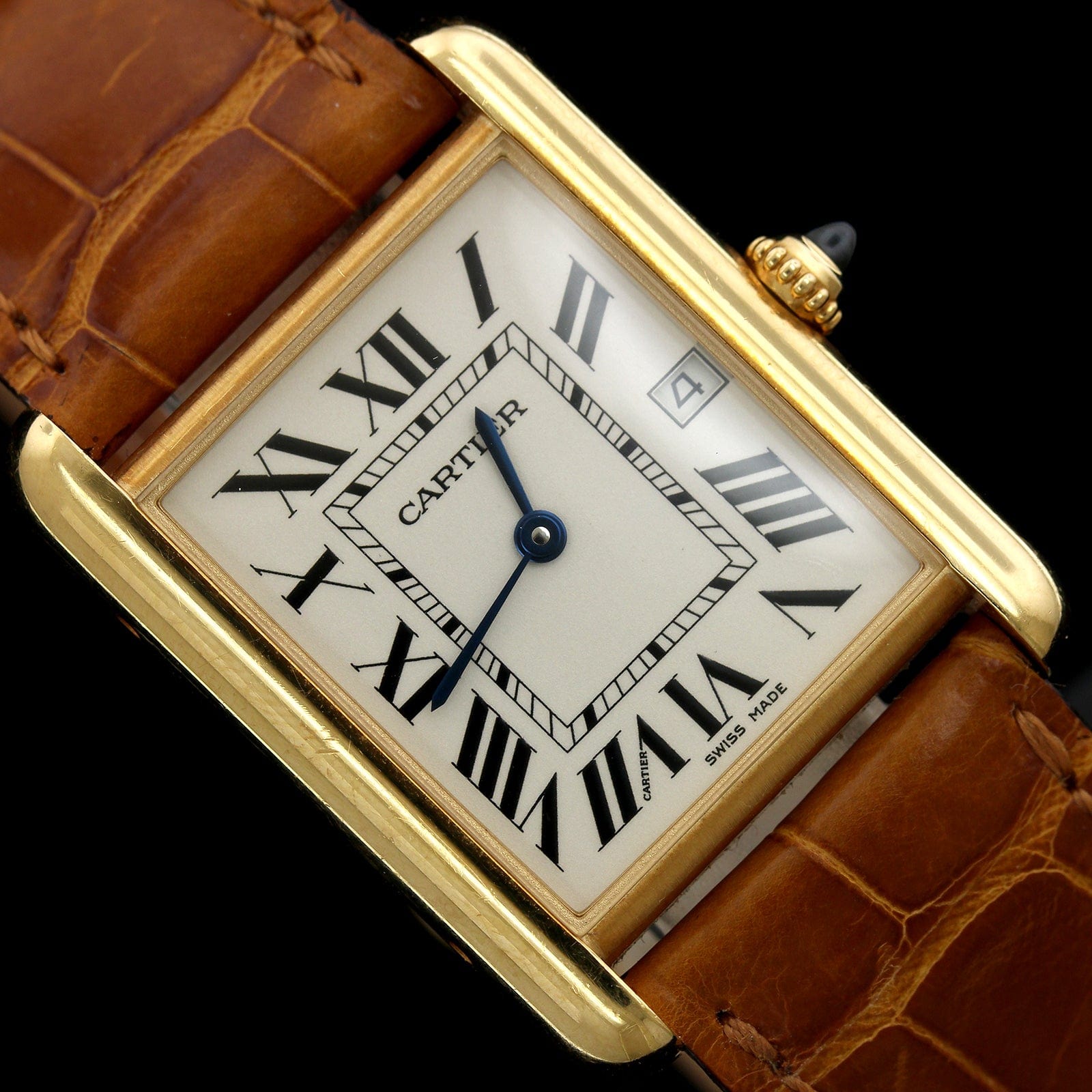 Cartier 18K Yellow Gold Estate Tank Louis Wristwatch