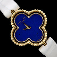 Van Cleef & Arpels 18K Yellow Gold Pre-Owned Lapis and Diamond Sweet Alhambra Watch