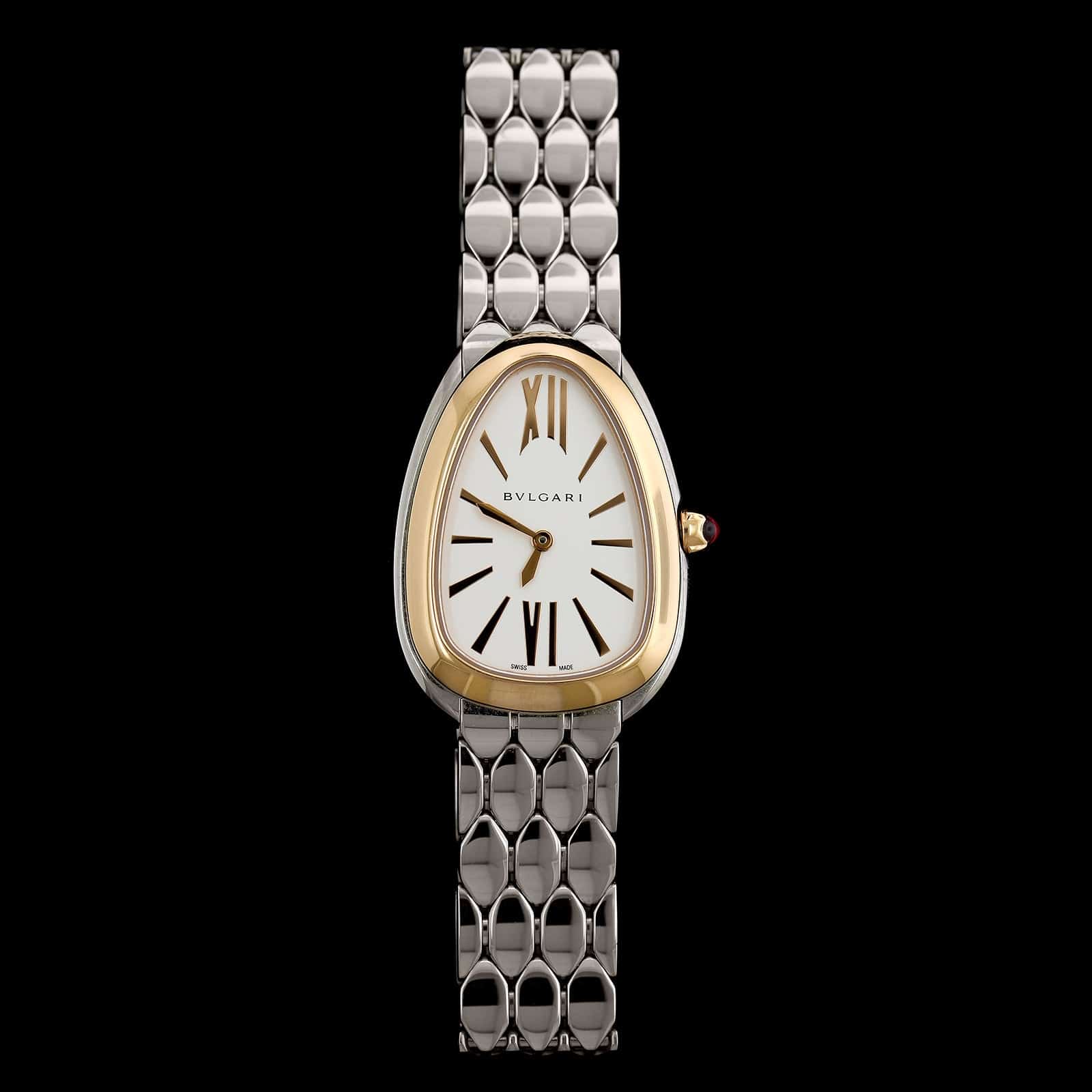 Bulgari Steel and 18K Yellow Rose Gold  Estate Serpenti Seduttori Watch