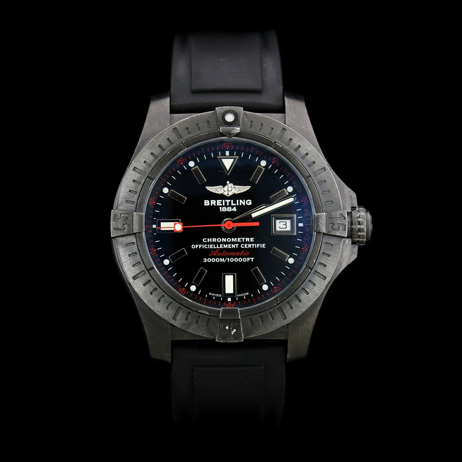 Breitling Steel Estate and Black PVD Avenger Seawolf Wristwatch