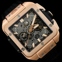 Hublot 18K Rose Gold Estate Hublot Square Bang Unico King Wristwatch