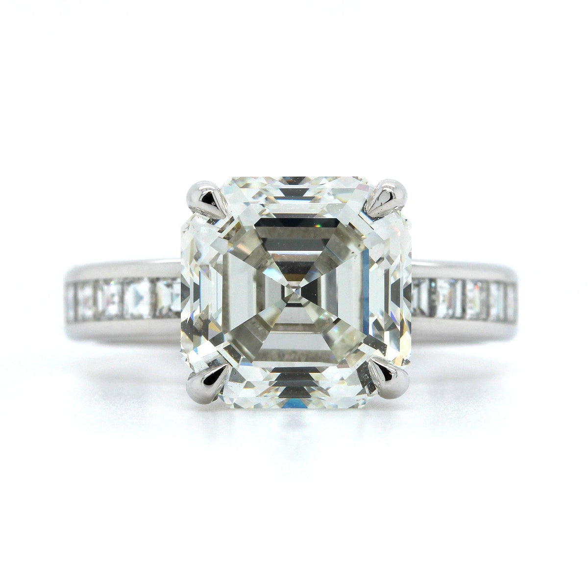 Platinum Asscher Cut Diamond Engagement Ring