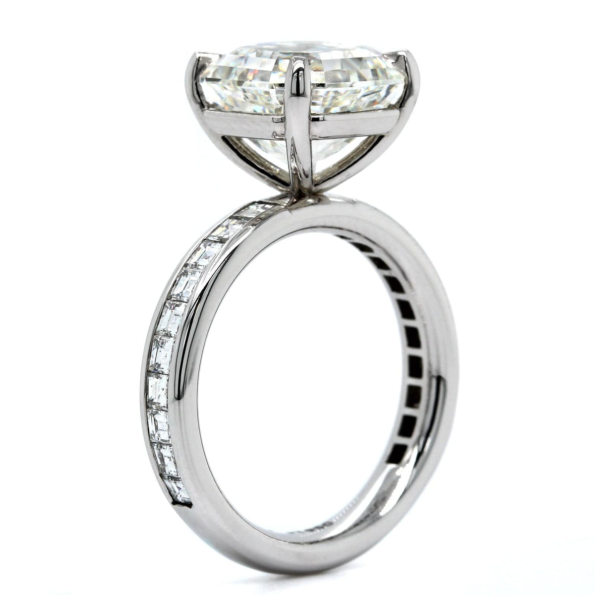 Platinum Asscher Cut Diamond Engagement Ring