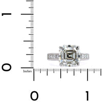 Platinum Asscher Cut Diamond Engagement Ring