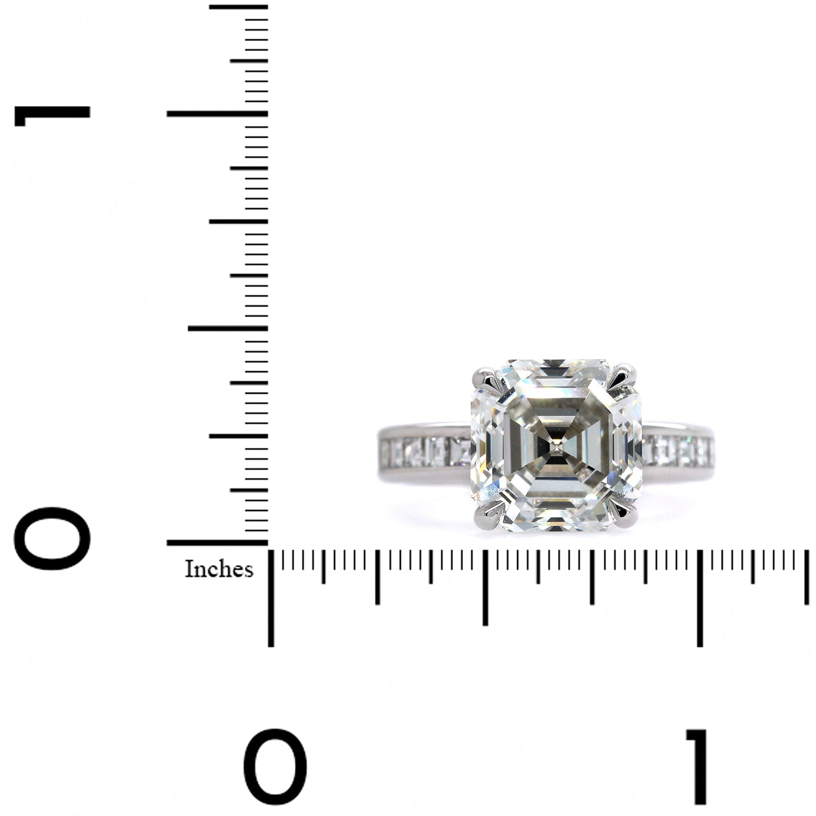 Platinum Asscher Cut Diamond Engagement Ring