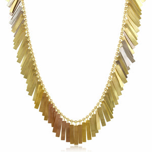 18K Tri-Color Fringe Necklace