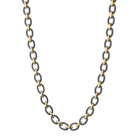 18K Yellow Gold and Black Ceramic Link Chain