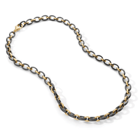 18K Yellow Gold and Black Ceramic Link Chain