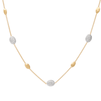 Marco Bicego Siviglia 18K Yellow Gold Bead and Diamond Station Necklace