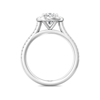 Platinum Oval Diamond Halo Engagement Ring