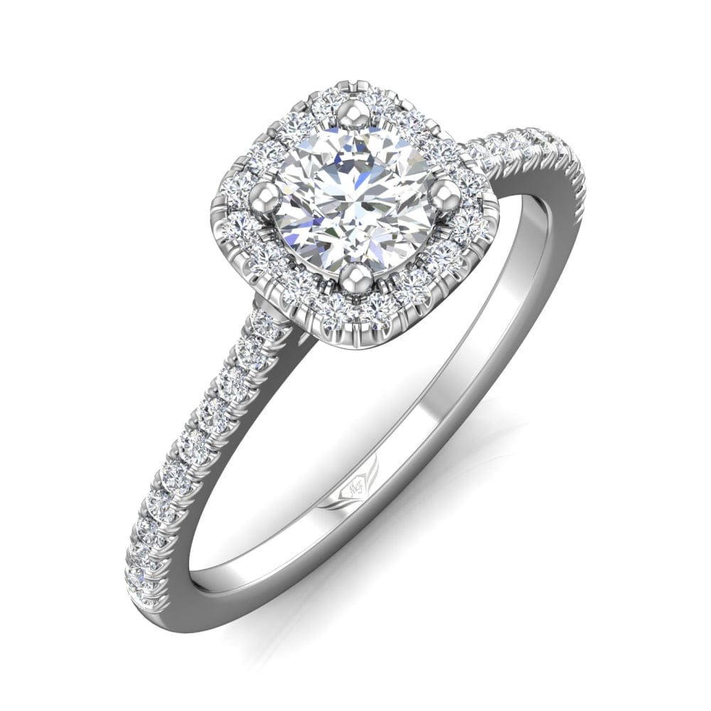 18K White Gold Halo Engagement Ring – Long's Jewelers