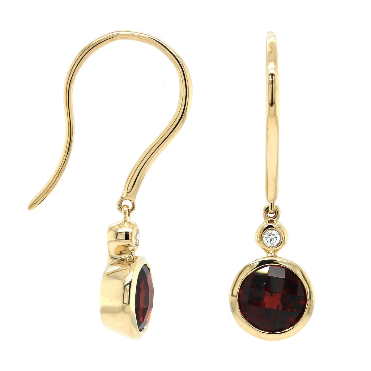 14K Yellow Gold Garnet Drop Earrings, 14k yellow gold, Long's Jewelers