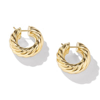 Sculpted Cable Hoop Earrings in 18K Yellow Gold