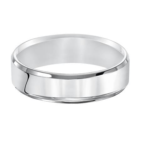 Platinum High Polish Beveled Edge Band