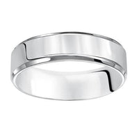 Platinum High Polish Beveled Edge Band