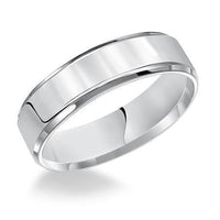 Platinum High Polish Beveled Edge Band