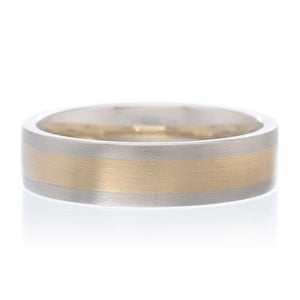 Men's 14K Two-tone Satin Finish Band 6mm