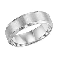 Platinum Satin Center Polished Edges Band, Long's Jewelers