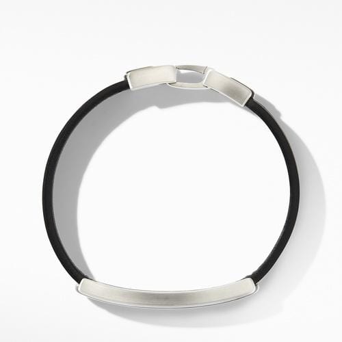 Deco Black Leather ID Bracelet