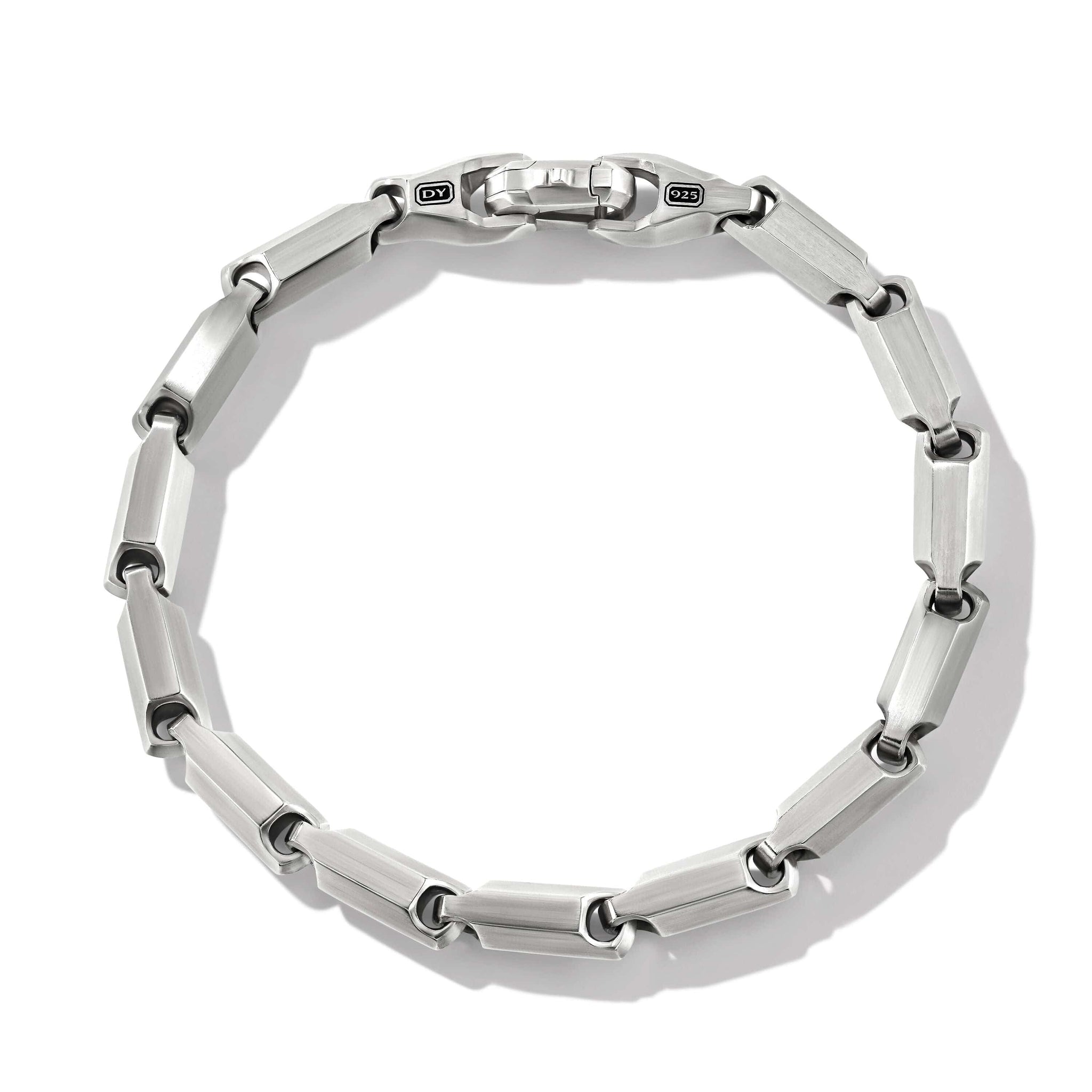 Faceted Link Bracelet in Sterling Silver