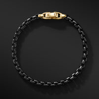 Box Chain Bracelet In Stainless Steel And 14K Yellow Gold