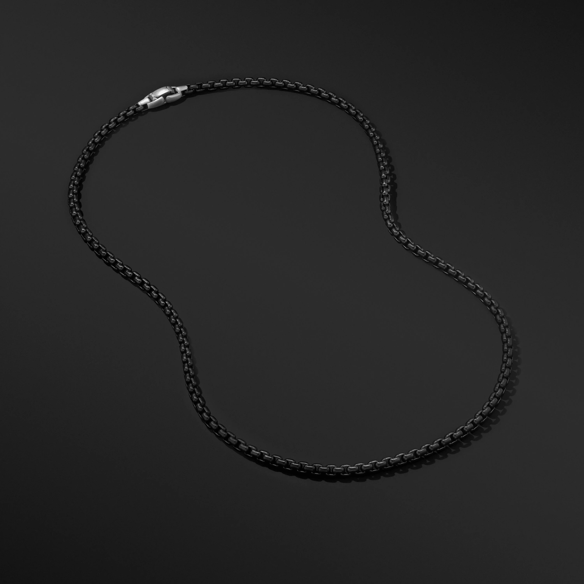 Box Chain Necklace In Stainless Steel And Sterling Silver