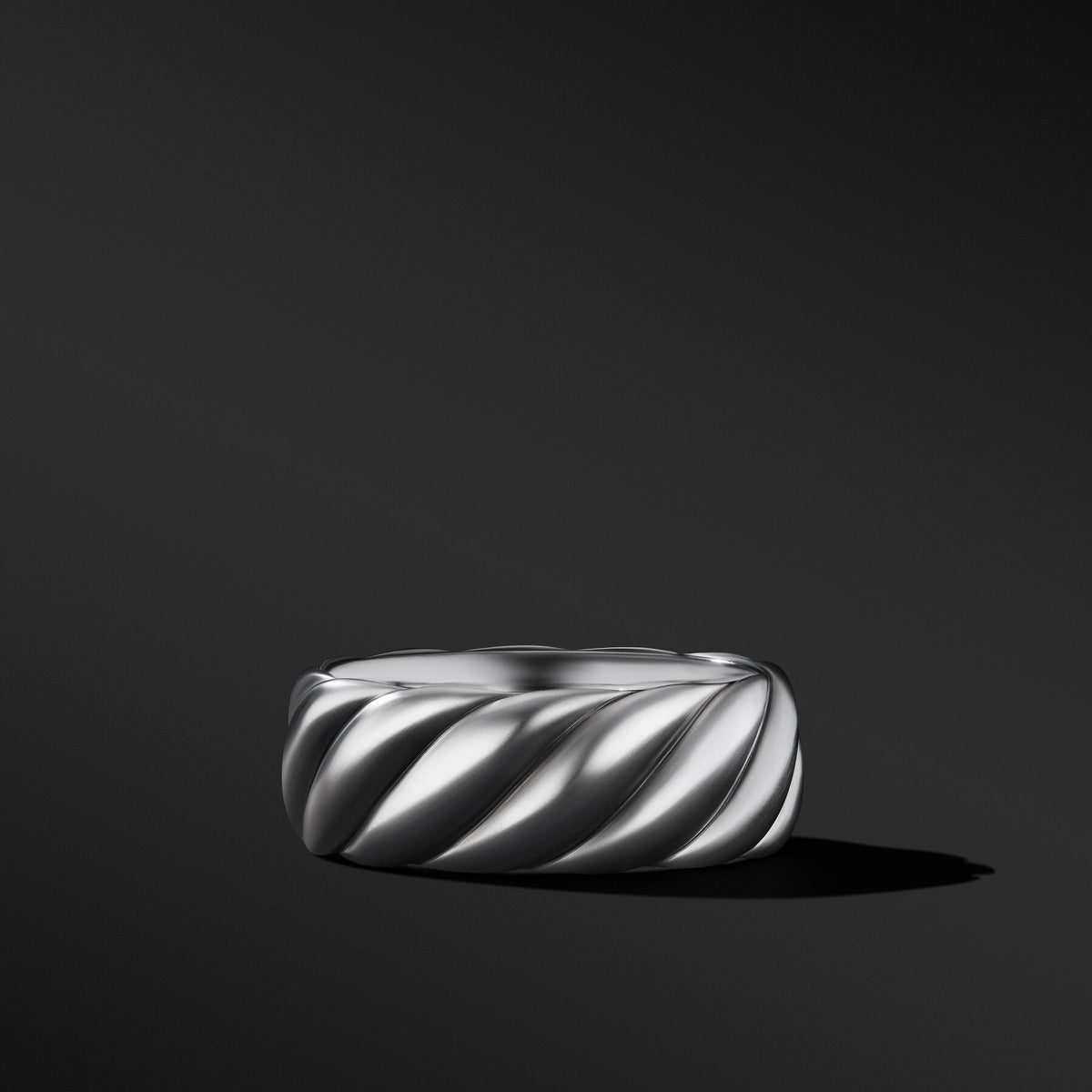 Sculpted Cable Contour Band Ring in Sterling Silver