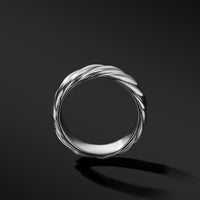 Sculpted Cable Contour Band Ring in Sterling Silver