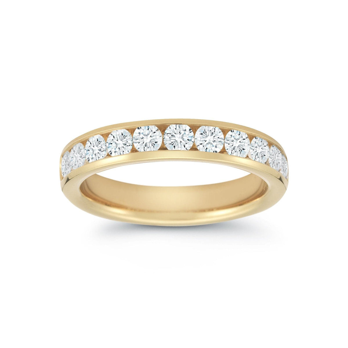 18K Yellow Gold Channel Set Diamond Band