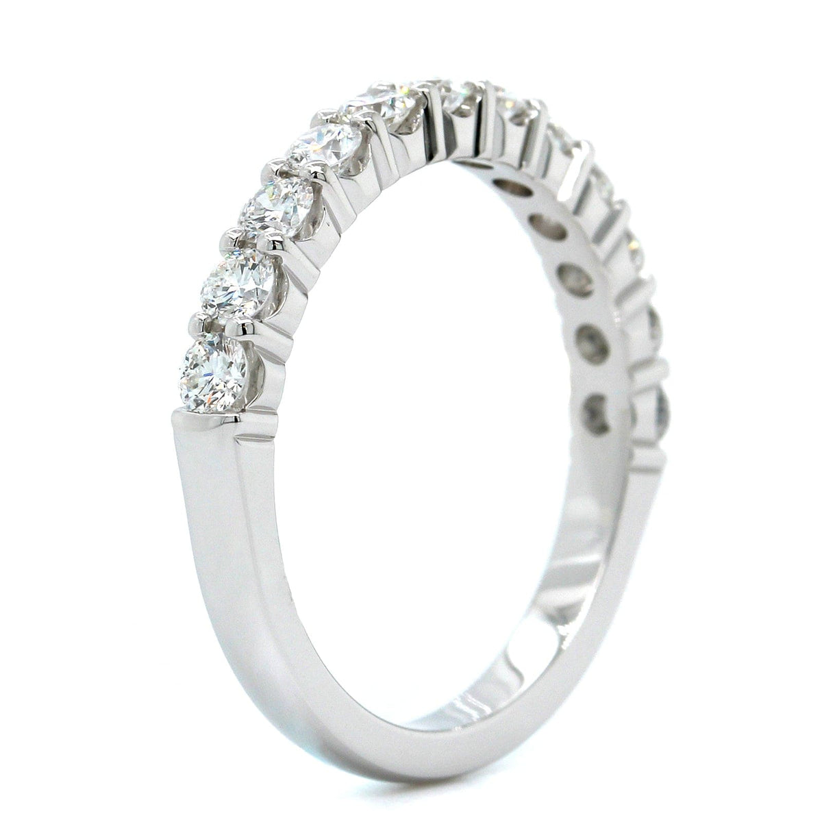 18K White Gold Shared Prong Diamond Band