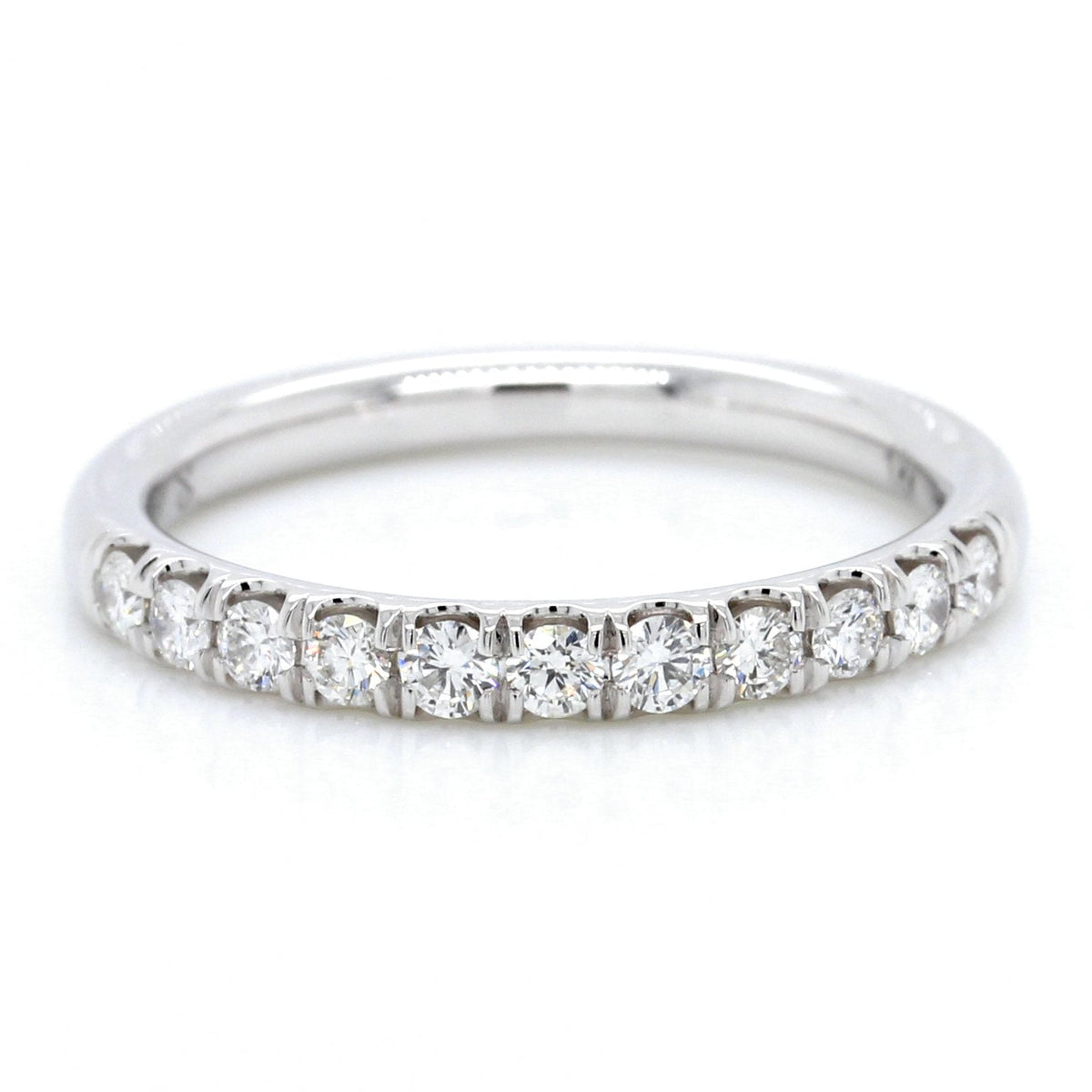 18K White Gold Prong Set Diamond Band