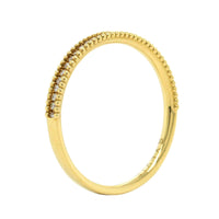 18K Yellow Gold Round Beaded Edge Wedding Band