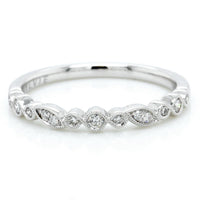 18K White Gold Multi-Shaped Milgraine Band