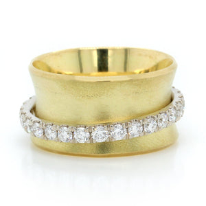 18K Yellow Gold and 14K White Gold Orbit Diamond Band