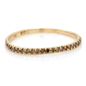 14K Yellow Gold Champagne Diamond Band