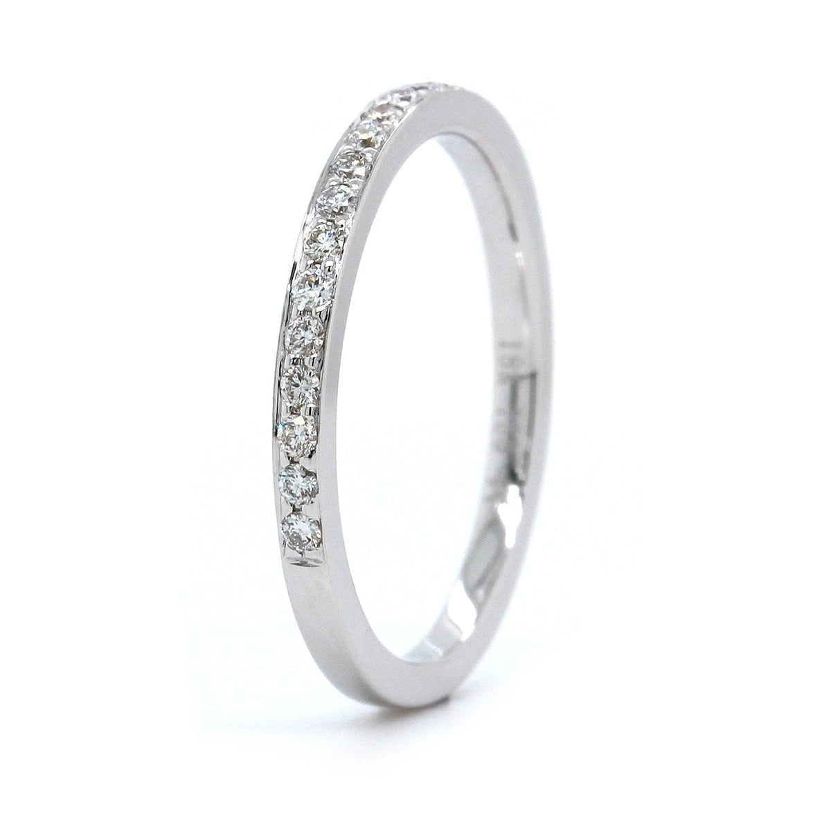 18K White Gold Prong Set Diamond Band