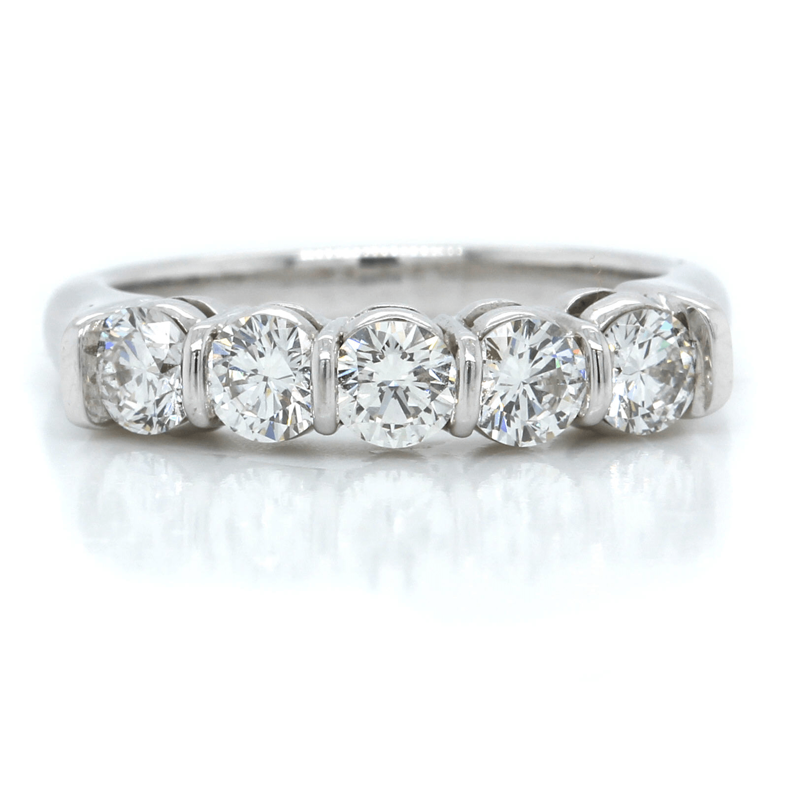 5 Stone Bar Set Diamond Band